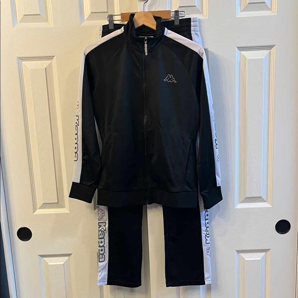 Kappa Black & White Logo Tracksuit